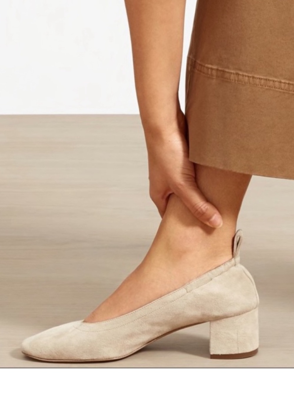 Everlane The Italian Leather Day Heel Bone 6 Women's Elastic Back Comfort